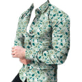 Men's Full-Printed Floral Collar Hawaiian Beach Vacation Slim Fit Spring Dress Shirt Casual for Office Wear