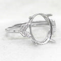 Sterling Silver 10*13mm Semi Mount Ring Empty Frame Blank Support Setting S925 Base Holder Without Center Stone for DIY Inlay