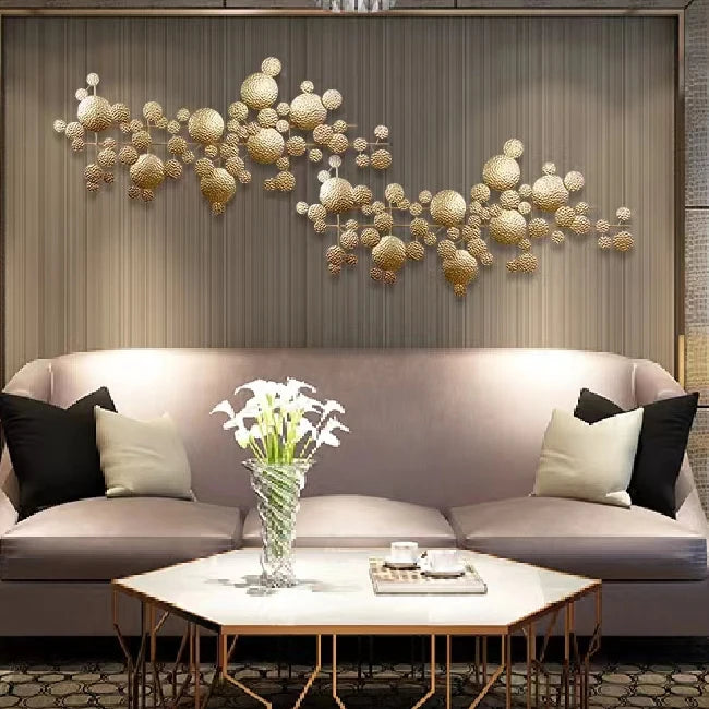134*60.5cm Excellent Modeling Design Wall Hanging Metal Decor Light Luxury Gold Metal Home Wall Art Decor