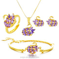 Dubai Gold 18k  Gold Plated   Necklace Set Earrings Open Ring Gold Bracelet Wholesale