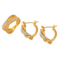 Stainless Steel Jewelry Fashion Jewelry Sets Hot Fashion Trend  Stainless Steel 18K Gold Plated Metallic Jewelry Set for Women