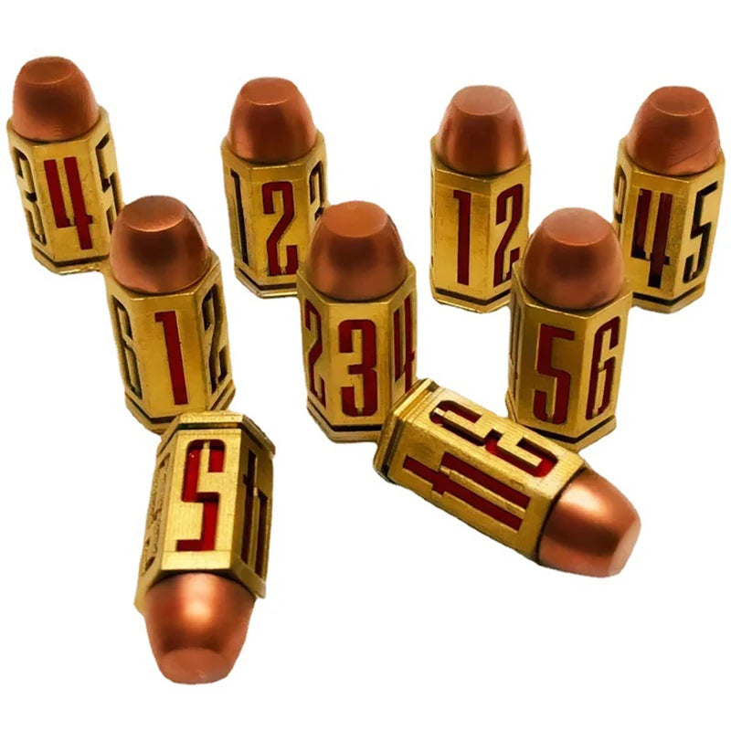 D6 Bullet Dice 9mm 6 Sided Metal Bullet Shape Polyhedron Dice Funny Family Pub Game Accessories