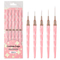 New Nail Tech Liner Brush Plastic Crystal Handle French Nail Lliner Brush Logo 7/ 9/ 11/ 15/ 25mmNail Brushes Liner Detail Pink