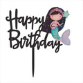 Hot Sale  Acrylic Mermaid Cartoon Cake Topper for  Party Supplies Kids Birthday Cake Decoration