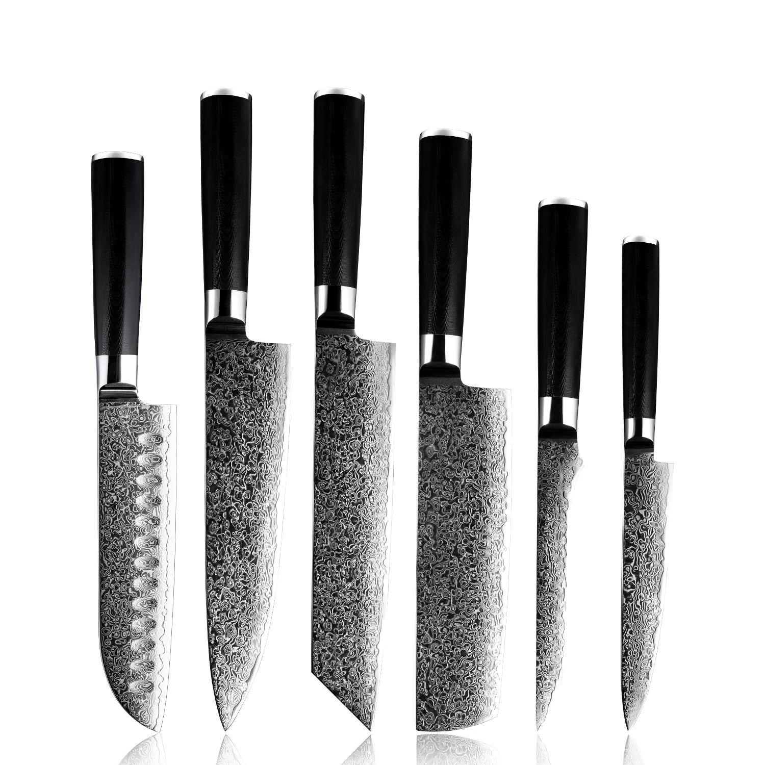 Quality Japanese 67 Layers Damascus Steel Chef Santoku Nakiri Utility Boning Kiritsuke Knives Kitchen Knife Set with G10 Handle