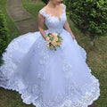 Vestido De Noiva White Backless Princess Embroidery Luxury Lace Bride Dress Tulle Marriage Women Wedding Dresses