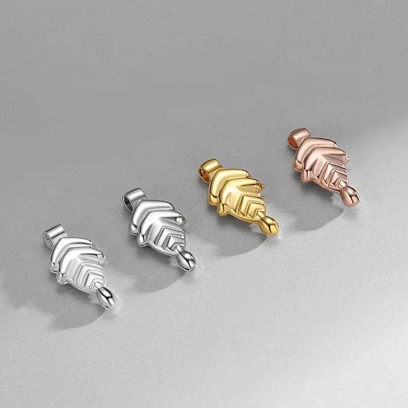 Unique 925 Sterling Silver Tree Leaves Pendant Gold Rose Plated Leaf Charm for Jewelry Making Bracelet Necklace Supplies