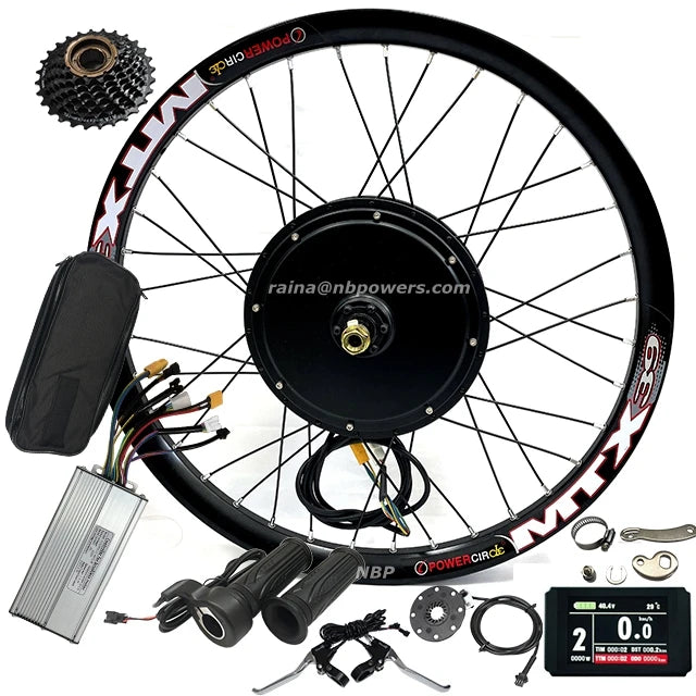 26/27.5/29'' MTX39 Rim 48V 52V 2000W 40A Electric Bike Ebike Bicycle Hub Part Motor Rear Conversion Kit with 7speed Freewheel