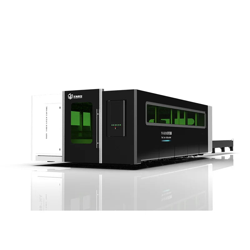 YIHAI 1000W-6000W Fiber Laser Cutting Machine Full-Covered Plate Exchange Table for Metal Wood Rubber Cypcut Control AI PLT
