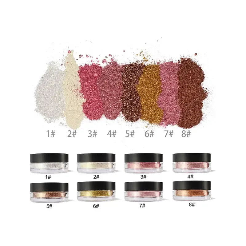 8 Colors Custom Logo Highlighter Makeup Powder Face Body Highlighter