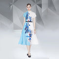 Stock Woman Clothes Manufacturer Wholesale Fashion Apparel Elegant Vintage Floral Evening Casual Bohemian Pleated Dress