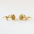 Milskye Our Exclusive Collection of Birth Flower Jewelry 18K Gold Plating Birth Flower Ear Studs
