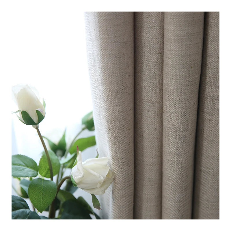 Innermor Jacquard Dark Fringe Darpes Modern Faux Linen Blackout Striped Grommet Curtains for Bedroom Living Room Windows