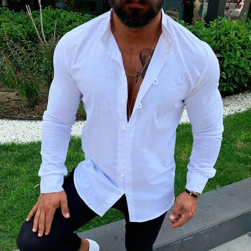 Top Quality Men's Casual Button Down Shirt Long Sleeve Shirt
