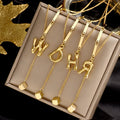 HOVANCI 24K Real Gold Plated Stainless Steel Choker Necklace 26 Letters A-Z Women's Hip Hop Chains