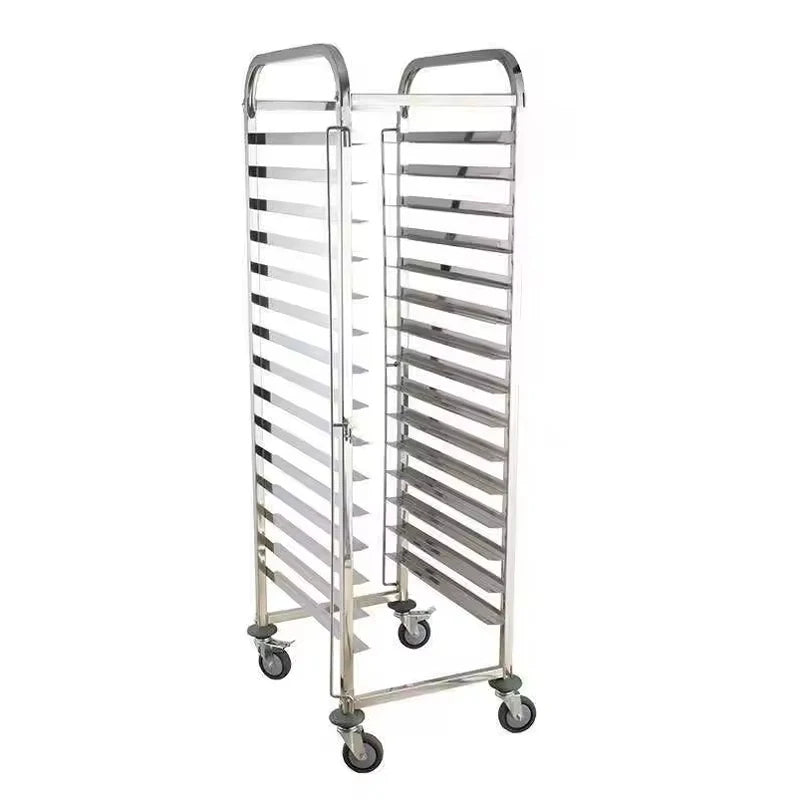 Kitchen Restaurant Equipment 201 304 Stainless Steel Metal Bread Baking Tray Pan Rack Trolley