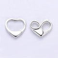 925 Sterling Silver Infinity Heart Shape Lock Double Loops Charm Holder Connector Clasp for Necklace Jewelry Findings Accessory