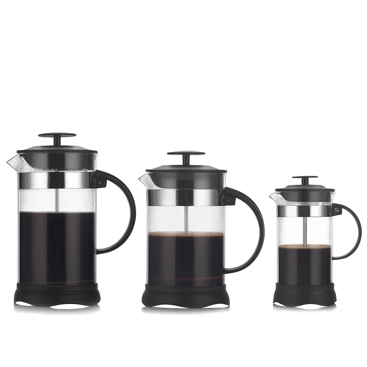 Hot 350ml 600ml 1000ml Home Hand Coffee Maker French Press High Borosilicate Glass With Lild