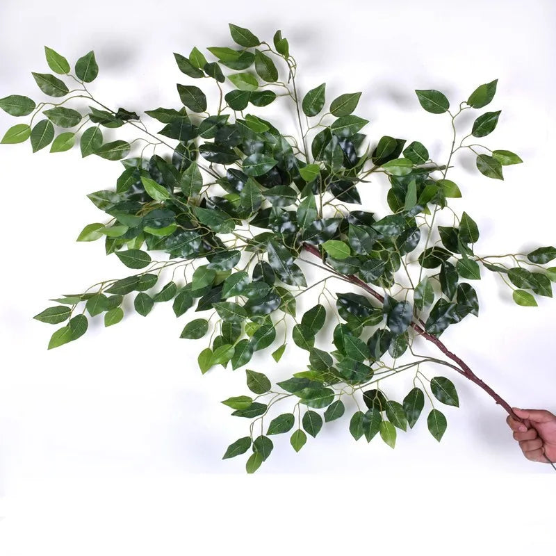 Y-M011 Artificial Ficus Leaves Cheap Plastic Banyan Folaige 1.3m Artificial Tree Branches and Leaves Wedding Decoration