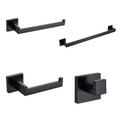 Factory Direct Fashionable 4 Pieces Hotel Bathroom Hardware Set Black Stainless Steel Hardware Accessories Set