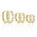 925 Silver Earring Fine Jewelry Real 925 Sterling Silver 18k Gold Plated Luxury Zircon Hoop Earrings Jewelry Women
