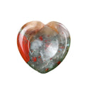 African Bloodstone Natural Crystal 4MM Portable Heart-Shaped Stone Thumb Worry Relieving Stone Decompression Meditation Stone