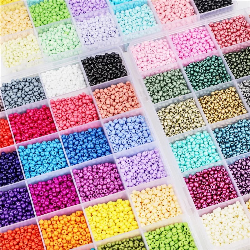 JC High Quality Multi-color Round Shape Glass Seed Beads Kit Wholesale 3mm Crystal/Lampwork/Glass Craft Set for Jewelry Making