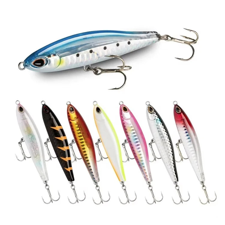 2023 New Saltwater Sinking Isca Artificial Baits 8cm 16g Bionic Pencil Bait for Fishing Rivers Lakes Streams Made Silicone