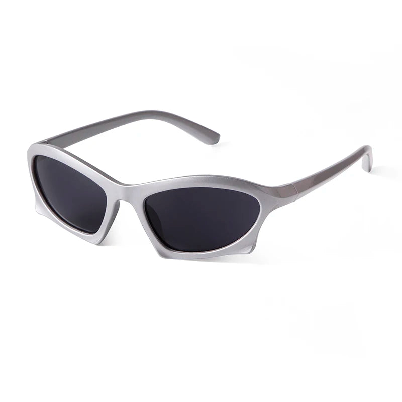 STORY STY20916G Fashion Silver Sun Glasses Futuristic Irregular Outdoor Riding Sports Y2K Sunglasses Custom LOGO