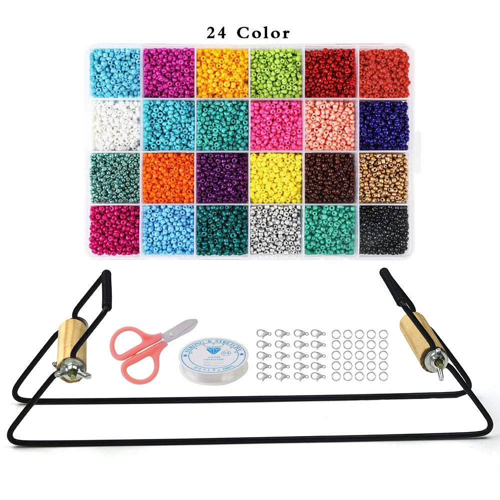DIY Handmade Stainless Steel Beading Machine Bead Loom Kit Beading Loom Kit for Bracelets Necklaces Belts