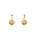 Chris April Holiday Style 316L Stainless Steel Pvd Gold Plated Water-proof Shell Shape Drop Earrings