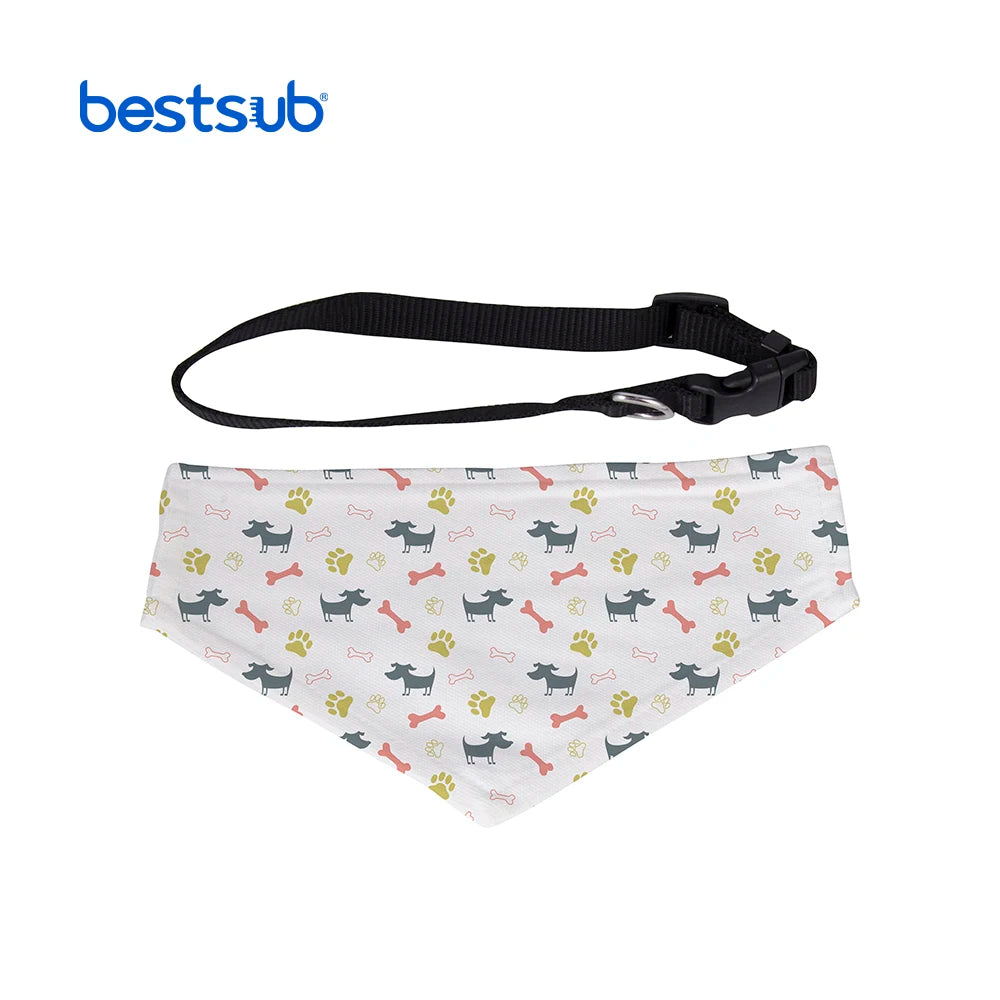 BestSub Wholesale Custom Personalized 12*17cm Sublimation Pet Scarf With Collar