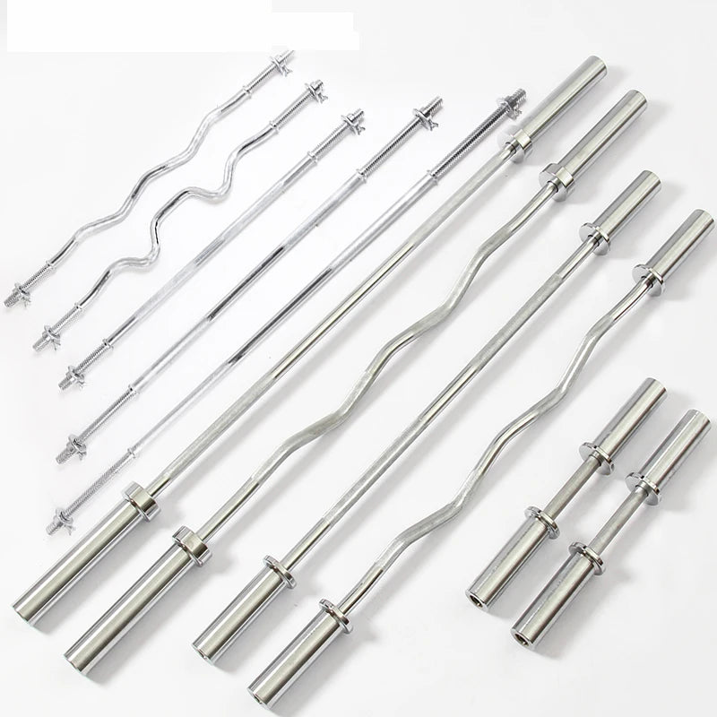 GYM Fitness Equipment 1.2m 1.5m 1.8m 2.2m Straight Curved Weight Lifting Barbell