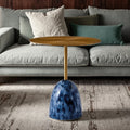 Luxury Modern Round Gold Coffee Table Set Bedroom Side Table with Marble and Stainless Steel for Home Furniture