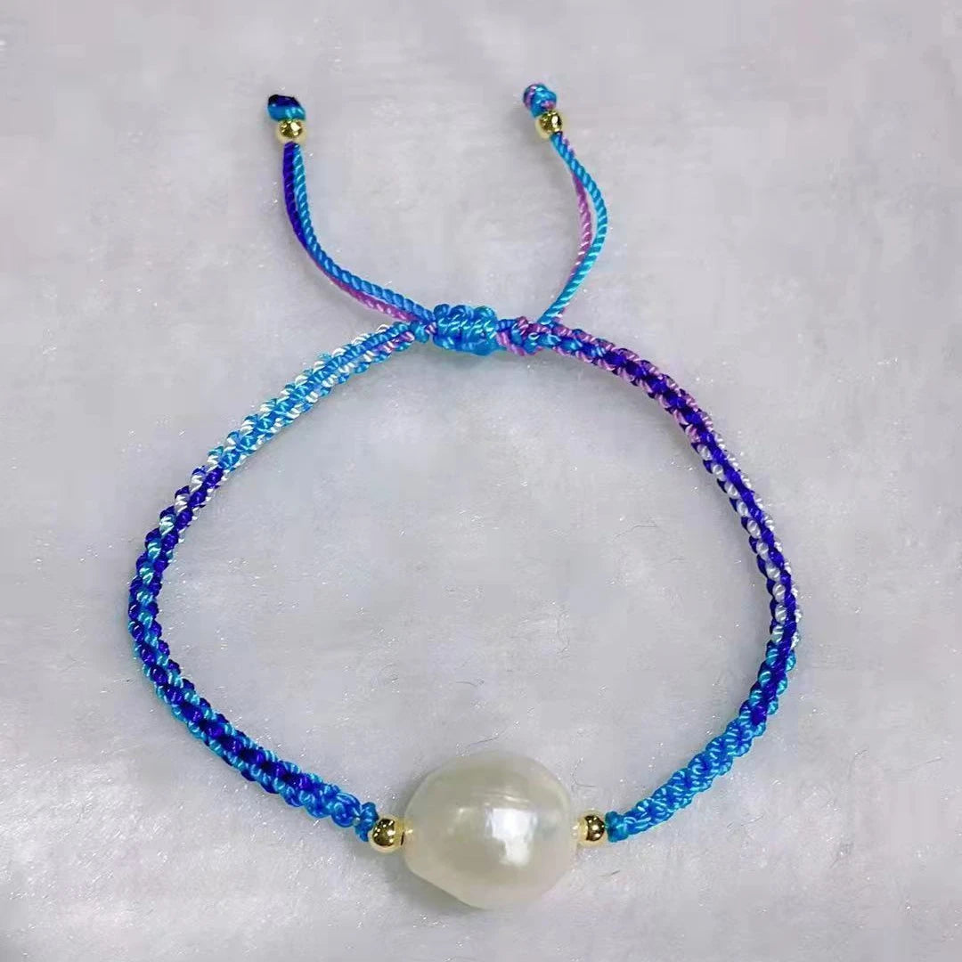 Factory Direct 10mm Baroque Freshwater Pearl Bracelet Handmade Woven Bracelets for Women Cute Girl Wrap Bracelets 186 10 Gifts