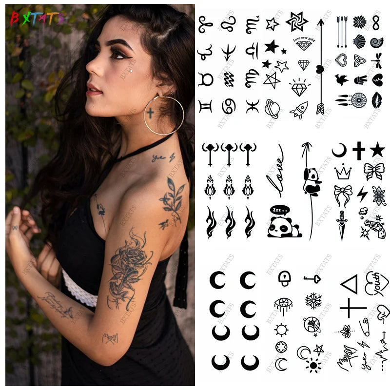 Bxtats Small Wholesale & Custom Gardenia Blue Cool Tattoo Last Half Month Semi-Permanent Temporary Juice Tattoo Stickers