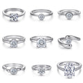 Custom Logo Wholesale OEM/ODM Supplier 925 Silver Jewelry Manufacturer Round Brilliant Cut Rhodium Plated White Zirconia Ring MegaBDM