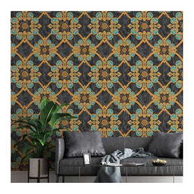 Waterproof Home Designer Damask Pvc Wallpaper Rolls Package Wallcovering