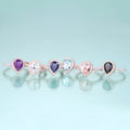 KH076 Abiding Jewelry China Factory Pear Cut 6x8mm Gemstone Women Rose Gold Plated 925 Sterling Silver Ring