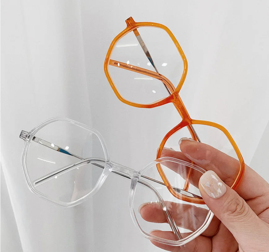 Geometric Glasses Big Eyeglasses Frames for Women Irregular Round Glasses Frames Optical  Glasses Frames
