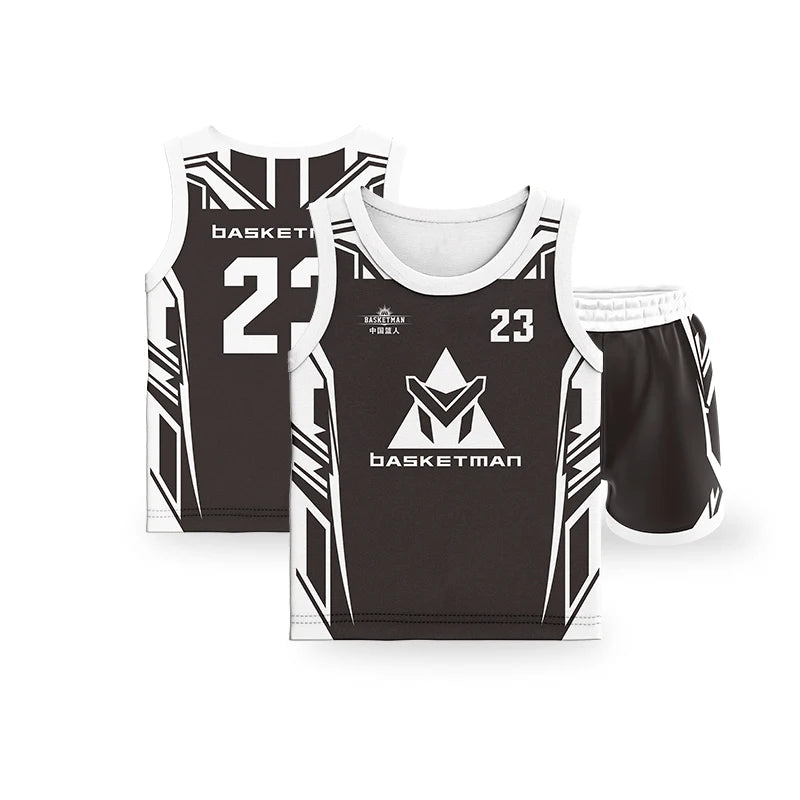 BASKETMAN Customizable Basketball Uniforms for Kids  Quick-Dry Shorts Breathable Unisex Set with Customizable Team Name