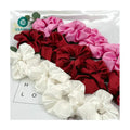 Luxury Custom Designer Inspired Vintage Satin Silk Hair Scrunchies Fashionable Skinny Hair Ties with Logo