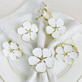 Eco-Friendly Stocked Metal Flower Napkin Rings for Weddings and Camping