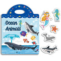 Reusable Sticker Book - 4 Sets Sticker Pads - Animals Dinosaurs Space Vehicles Removable Stickers for Kids Fashion Activity