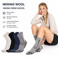 Custom Logo Adult Merino Wool Anti-Slip Thick Crew Socks with Moisture Wicking Breathable Warm for Outdoor Sports