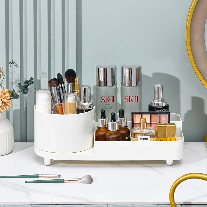 360�� Large Capacity Makeup Organizer Countertops Desk Storage Container Makeup Brush Holder Box