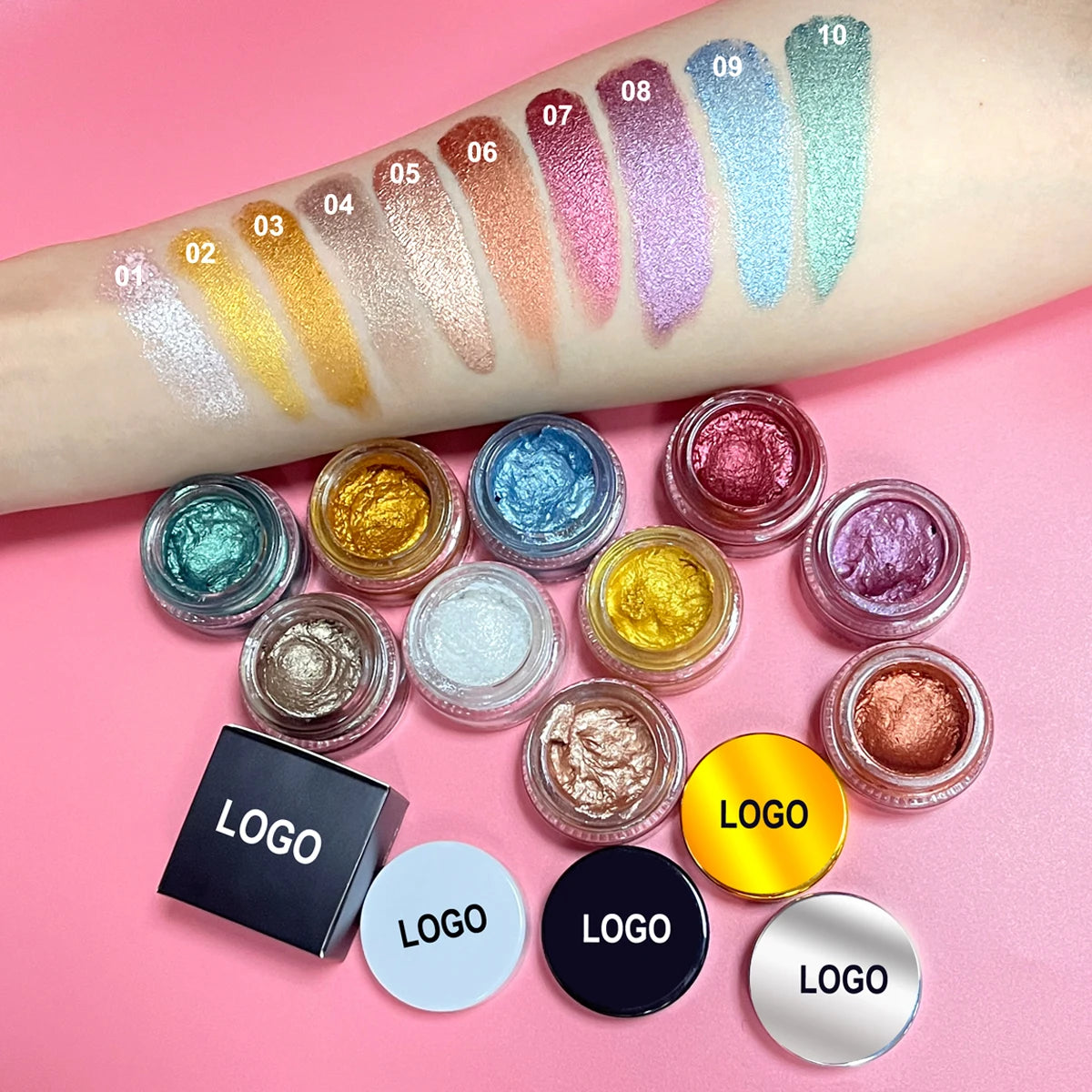 No MOQ Wholesale Multi-Color Makeup Eye Shadow Waterproof Matte Glitter Eyeshadow Cream Liquid Eyeshadow Shimmer Finish for Dark