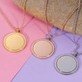 Personalized Necklace Laser LOGO Blank DIY Custom Stainless Steel Round Name Tags Pendant Jewelry Necklace