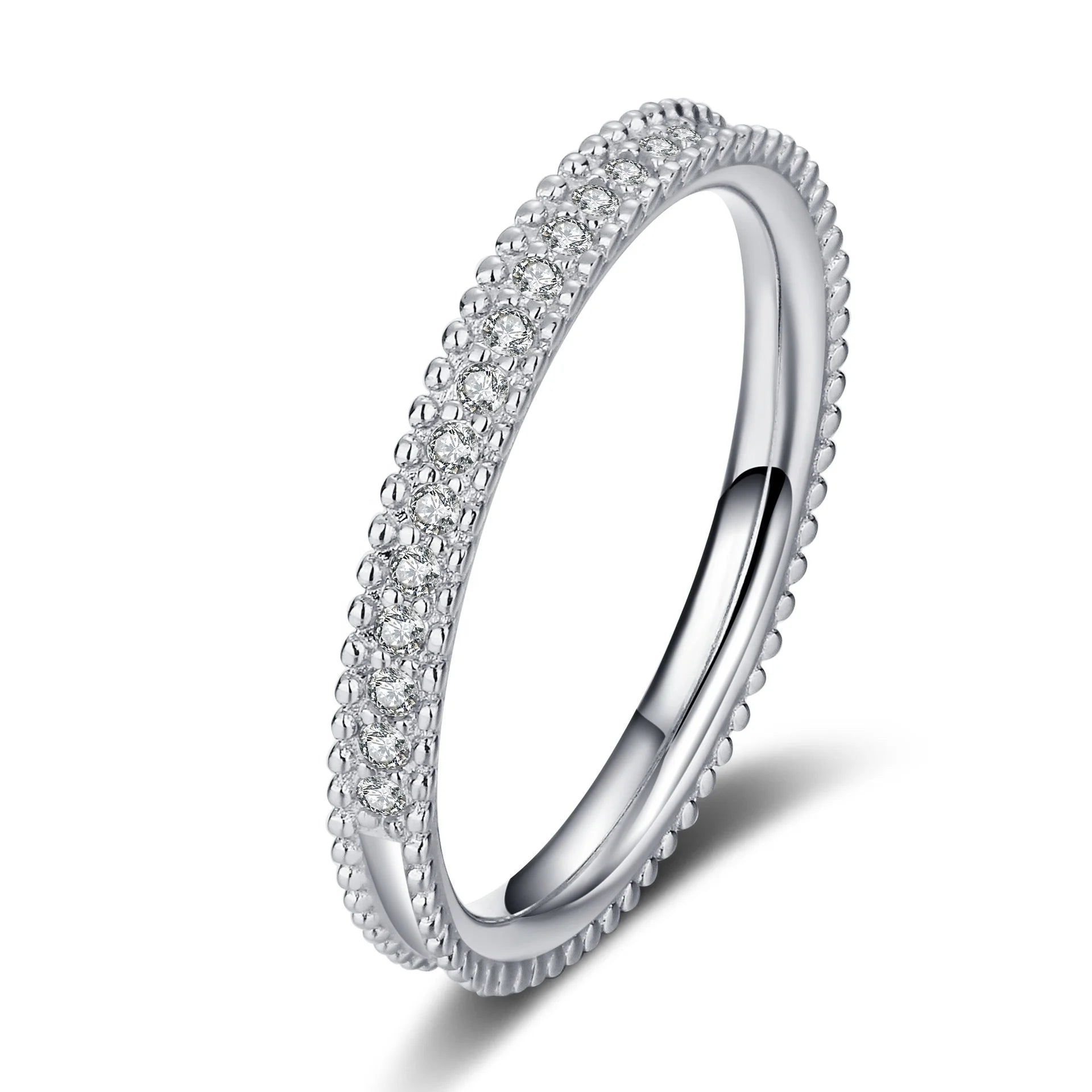 2023 Jewelry Moissanite Eternity Ring 925 Sterling Silver Wedding Jewelry Fashion Engagement Rings Women Jewelry