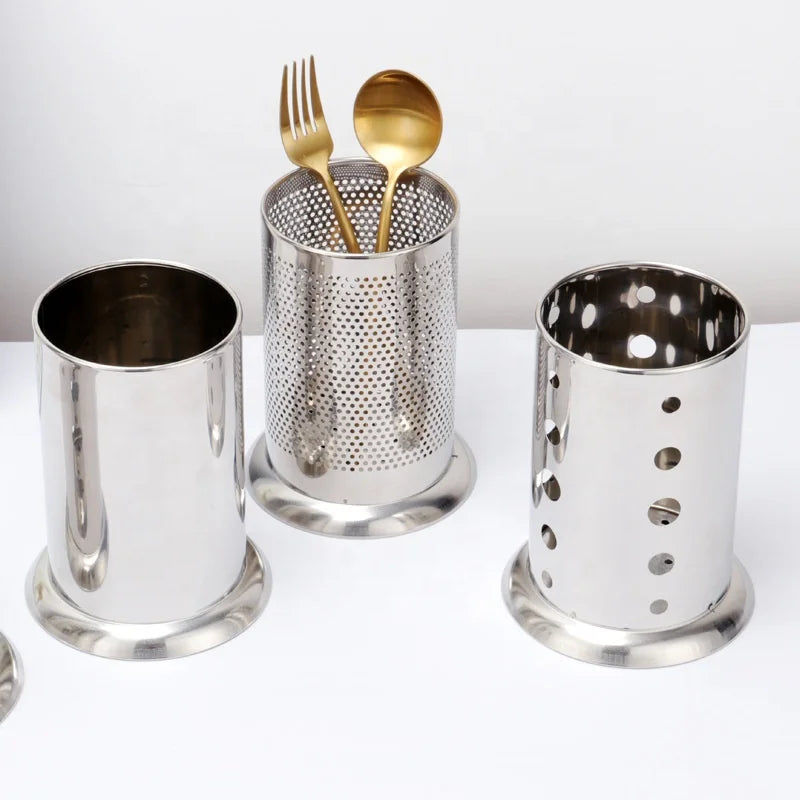 Stainless Steel Kitchen Basket Receive Case Barrel Chopsticks Tube Home Drop Tableware Dropshipping